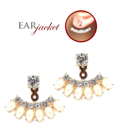 Crystal And Glass EAR JACKET EARRINGS / AZERFH326-GPE