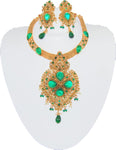 Arras Creations Fashion Trendy Designer Imitation Polki Necklace Set for Women / AZINPG005-GRN