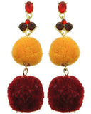 Fashion Trendy Pom Pom Dangle Earrings for Women / AZERPP003