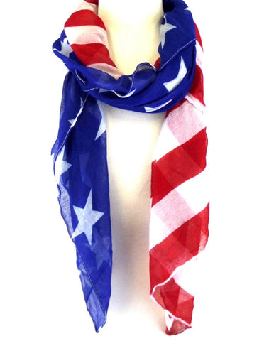 Trendy Fashion Patriotic American Flag Infinity Scarf For Women / AZMISC006-GBR-PAT