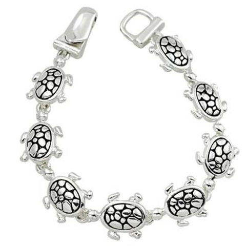 Sea Life / Turtle Antique Silver Bracelet / AZBRSEA433-ASL