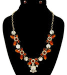 Topaz Rhinestones Necklace Set / AZBLRH042-GTO