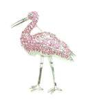 Austrian Crystal Flamingo Pin Brooch / AZFJBR042-SPI
