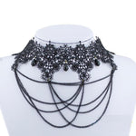 Arras Creations Vintage Handmade Retro Short Gothic Lace Choker Necklace for Women / AZVGNEA17-1BK