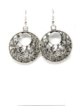 Trendy Fashion Tibetan Silver Hollow Round Drop Dangle Earring Set / AZERVI023-ASL