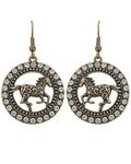 WESTERN Horse Fish Hook Earrings For Women / AZERSW493-AGC