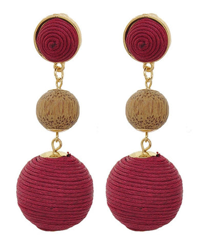 Fashion Trendy Thread Ball Dangle Earrings for Women / AZERPP563-GRB