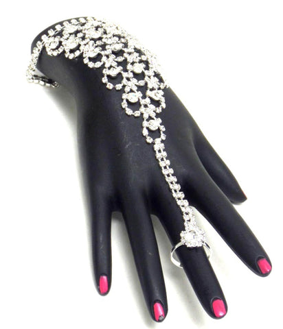 Fashion Crystal Pattern Hand Chain / Slave Bracelet / Bracelet&Ring Set For Women / AZBLSB001-SCL