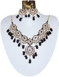 Fashion Trendy Bollywood Style Indian Imitation Necklace Set For Women / AZBWBR001-BLK