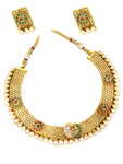 Authentic Indian Traditional Imitation Gold Tone Peacock Jewelry for Women / AZINGT202-GRG