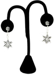 Christmas : Antique Silver Snow Flakes Dangle Post Earrings For Women / AZAEXA013-ASL