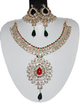 Bollywood Style Indian Imitation Necklace Set / AZBWBR025-GRG