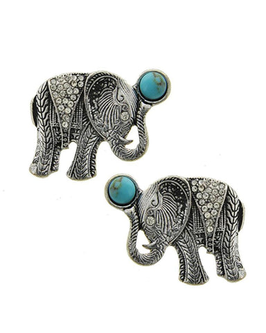 Trendy Fashion Elephant Post Button Earrings For Women / AZEREL278-AST