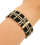 Black Beads Bracelet / AZBRST068-GBK