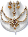 Arras Creations Designer Imitation Heavy Bridal Style Necklace Set for Women / AZINDN701-GPE