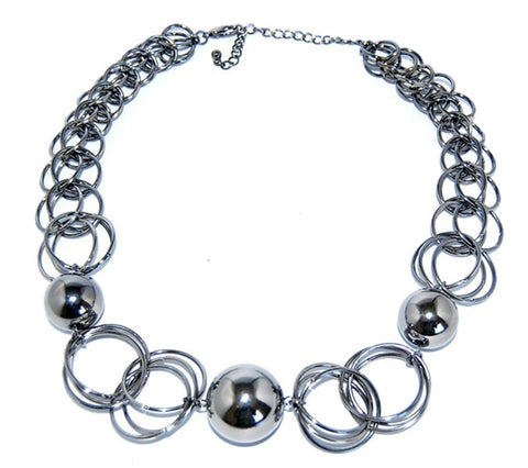 Arras Creations Trendy Fashion Hematite Short Fusion Necklace for Women / AZFJSH003-HEM
