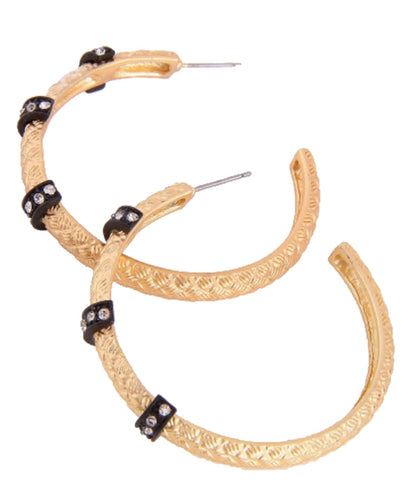 Matt-gold Tone Hoop Earrings / AZERFH075-MGL