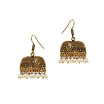 Bollywood Gold Plated Treasure Box Oxidised Jhumka Earrings For Women / AZINOXE43-AGL