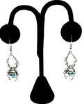 Halloween Fashion Spider Skull Dangle Earrings For Women / AZAEHA003-ASB