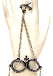 Arras Creations Fashion Trendy Snake Hand Chain/Slave Bracelet/Bracelet & Ring Set for Women / AZFJSB020-BSL