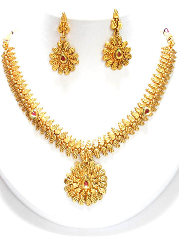 Authentic Indian Traditional Imitation Gold Tone Jewelry for Women / AZINGT454-GLD