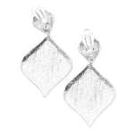 Moroccan Metal Clip on Earrings / AZERCO379-SIL