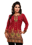 Indian Tunic Top Womens / Kurti Printed Blouse tops - AZDKJD-28D
