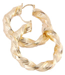 Gold Plated Hoop Earrings / AZERFH072-GLD