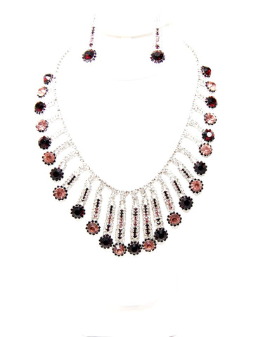 Arras Creations Fashion Trendy Austrian Crystal Rhinestone Necklace Set For Women / AZBLRH046-SPU
