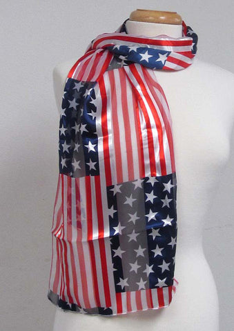 Trendy Fashion Patriotic American Print Flag Scarf For Women / AZMISC002-GBR-PAT