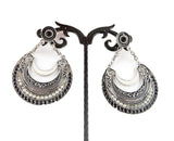 Fashion Crystal Rhinestone and Artificial Pearls Moon Shape EarDrop Earrings / AZERFH214-ASL