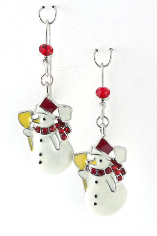 Jewel Studded Snowman earrings / AZERFH139-GMU-CHR