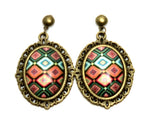 Trendy Fashion Cameo Hollow Lacework Cabochon Earrings for Women / AZEACB001-ABM