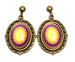 Trendy Fashion Cameo Hollow Lacework Cabochon Earrings for Women / AZEACB001-ABP