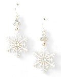 Christmas Theme - Snowflake Dangle with Fish Hook Earring Set / Silver Tone / Azerfh144-sil-chr