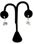Christmas : Antique Silver Christmas Bell Dangle Post Dangle Earrings For Women / AZAEXA007-ASL