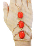 Arras Creations Fashion Trendy Hand Chain/Slave Bracelet/Bracelet&Ring Set for Women / AZFJSB004-GRD