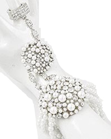 Arras Creations Fashion Trendy Hand Chain/Slave Bracelet/Bracelet & Ring Set for Women /AZFJSB064-SPL