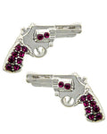 WESTERN THEME Revolver Gun Button Post Earring / AZERSW690-SDP