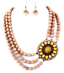 Arras Creations Fashion Necklace & Earring Set for Women/Aged-Gold Tone Metal