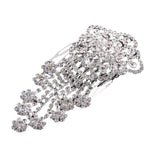 CRYSTAL FLOWER PAVE HAIR COMB / AZHARC102-SCL