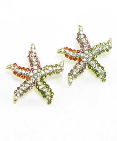 SEA LIFE Austrian Crystal Starfish Earrings / AZERSEA083-GMU