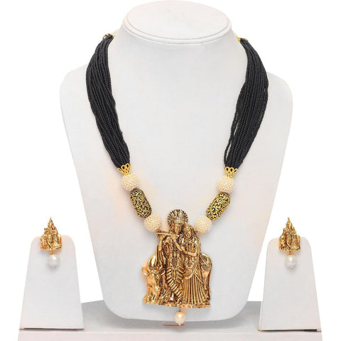 Arras Creations Authentic Designer Indian Lord Radhe Krishna Inspired Jewelry Set for Women / AZINPN207