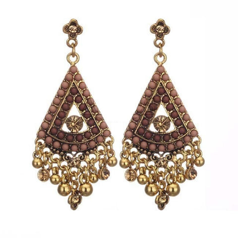 Triangle Seed Beads Multi- Drop Earrings / AZERFH223-GMU