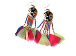 Colorful Feather Drop Earrings / AZERFE001-AMU