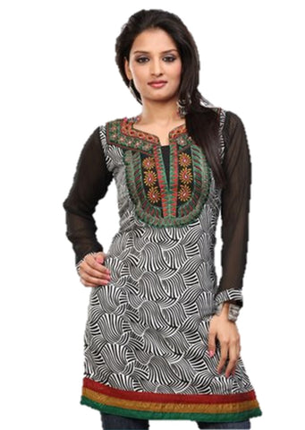 Indian Tunic Top Womens / Kurti Printed Blouse tops - AZDKJD-51S3