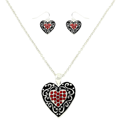 Arras Creations Valentine's Day Valentine Heart Layered Pendant Set for Women / AZFJFP644-ASR