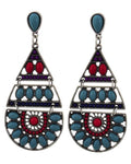 Trendy Fashion Dangle Silver Turquoise Red Stone Earring / AZERVT060-ATU