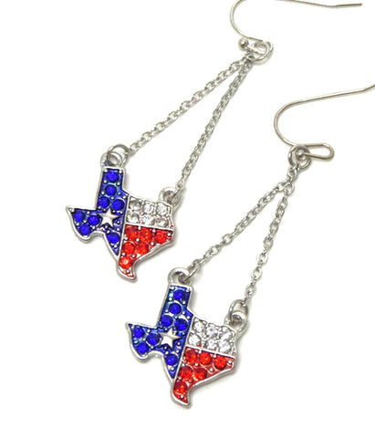 Premier Electro Plating Crystal State of Texas Earring / AZERST201-SBR-TX