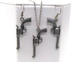 Arras Creations Fashion Trendy Metalgun Pendant Necklace Earring Set / AZFJNS017-BSL